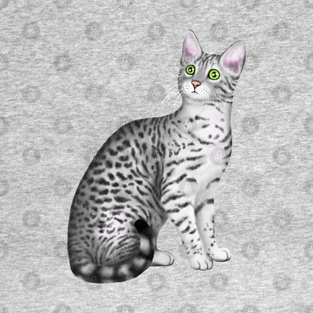 Egyptian Mau (Green Background) by illucalliart